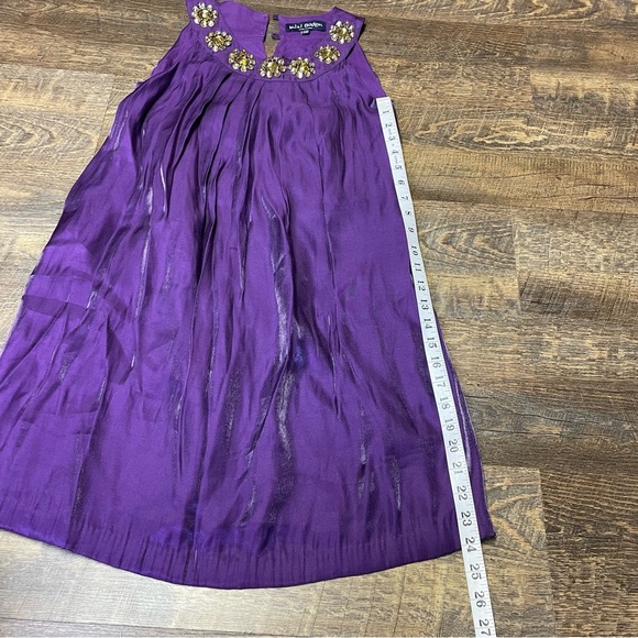 Mini Boden Girl's Sleeveless Purple Gold Embellishment Size 11-12Y Party Dress - Picture 5 of 10